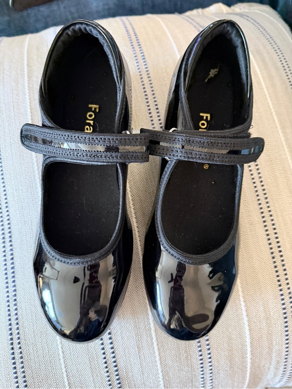 Black Patent Mary Jane Tap Shoes - Size 5
